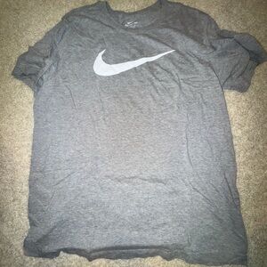 Nike Heather Gray Tee with White Swoosh
